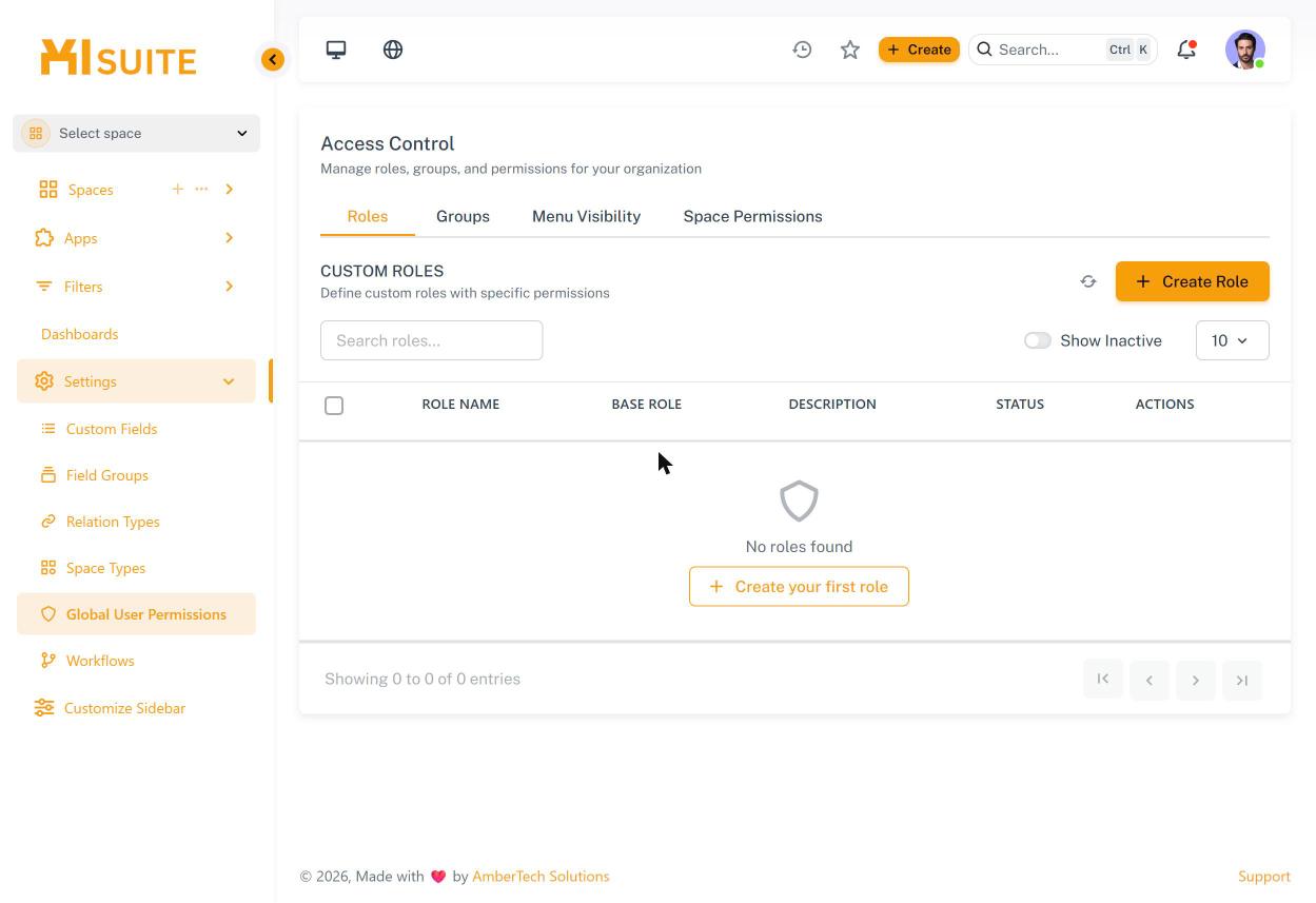 Settings → Global User Permissions