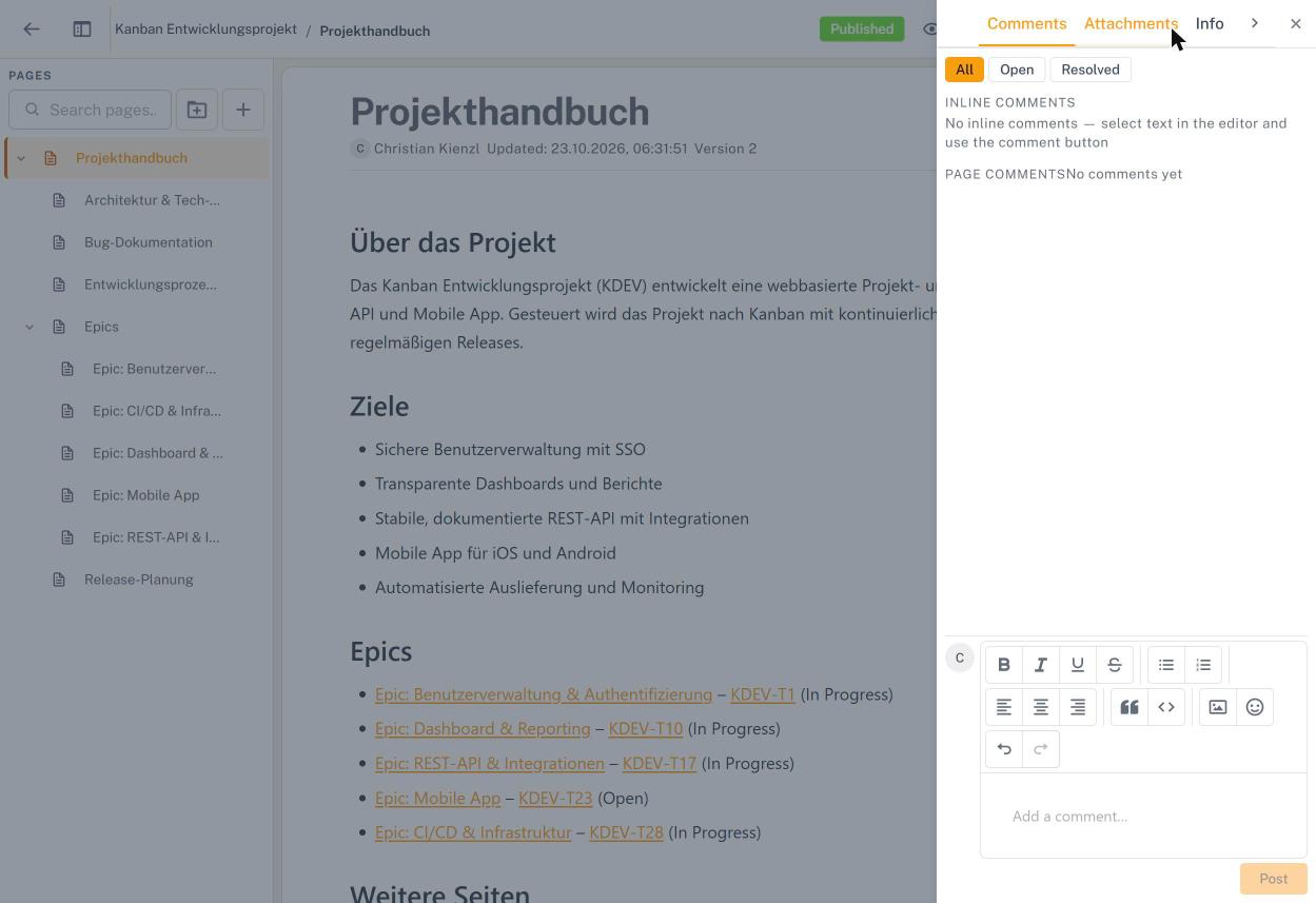 Seitenpanel – Kommentare