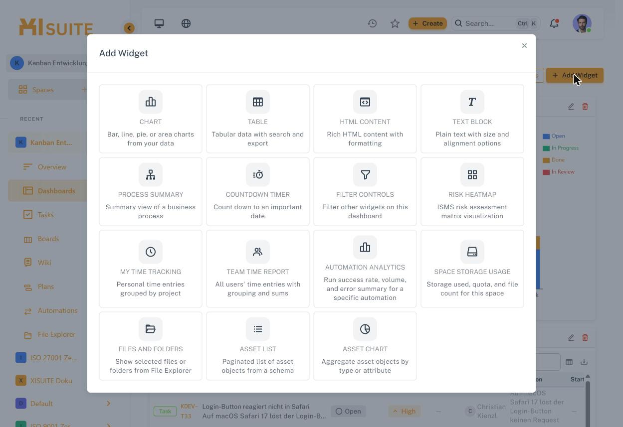 Dialog „Add Widget“